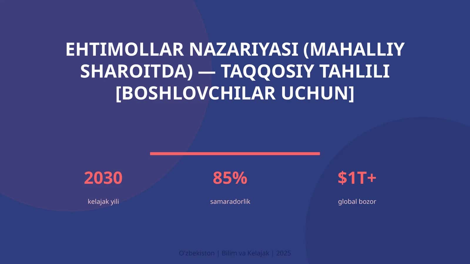 Ehtimollar nazariyasi (mahalliy sharoitda) — taqqosiy tahlili [boshlovchilar uchun] 1