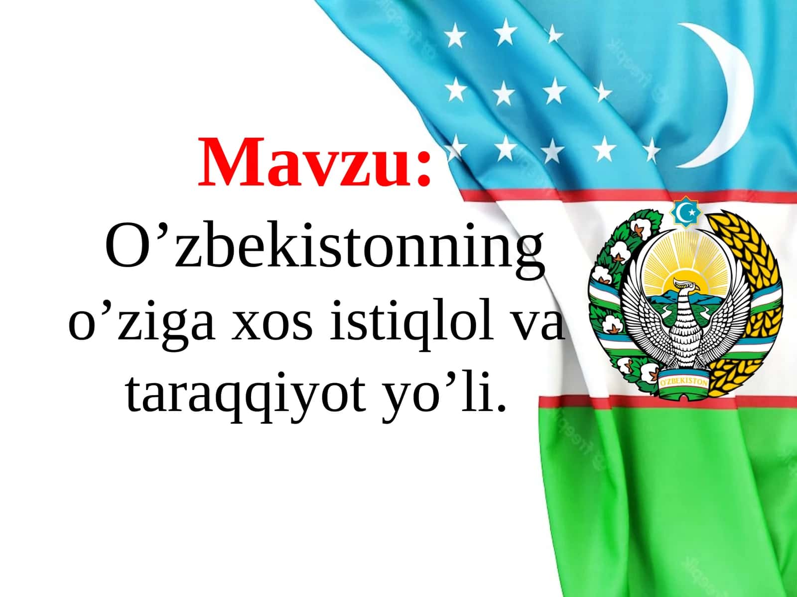 O’zbekistonning o’ziga xosistiqbol taraqqiyot yo’li 1