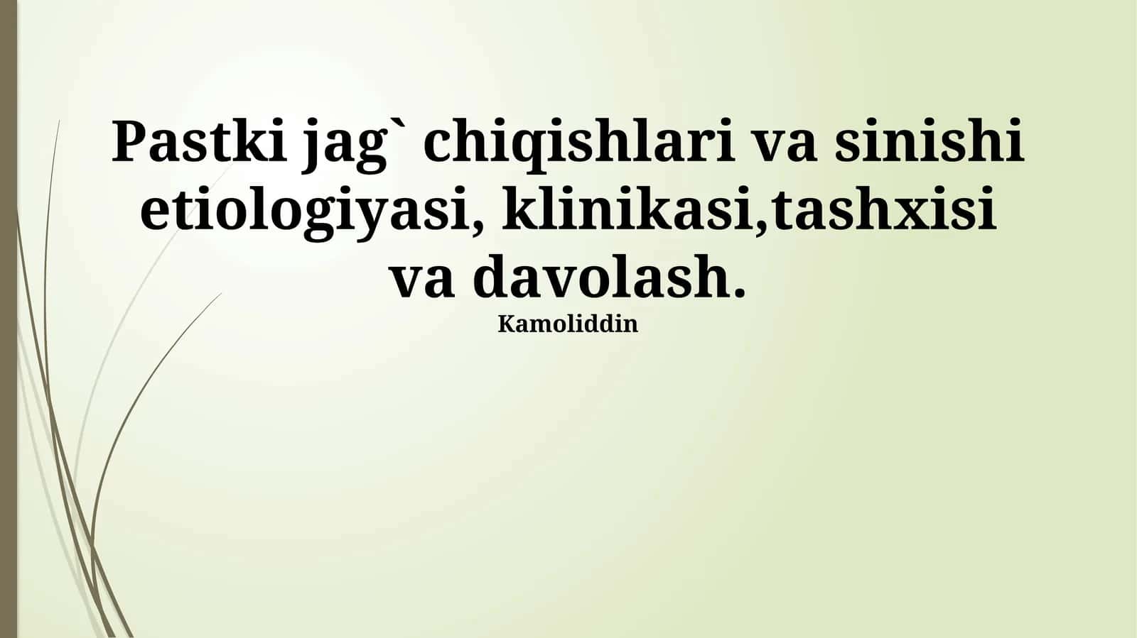 Pastki Jag' Sinishlarining Diagnostikasi va Davolash 1