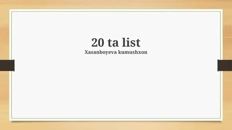 Tarixiy rivojlanish va asosiy voqealar 1