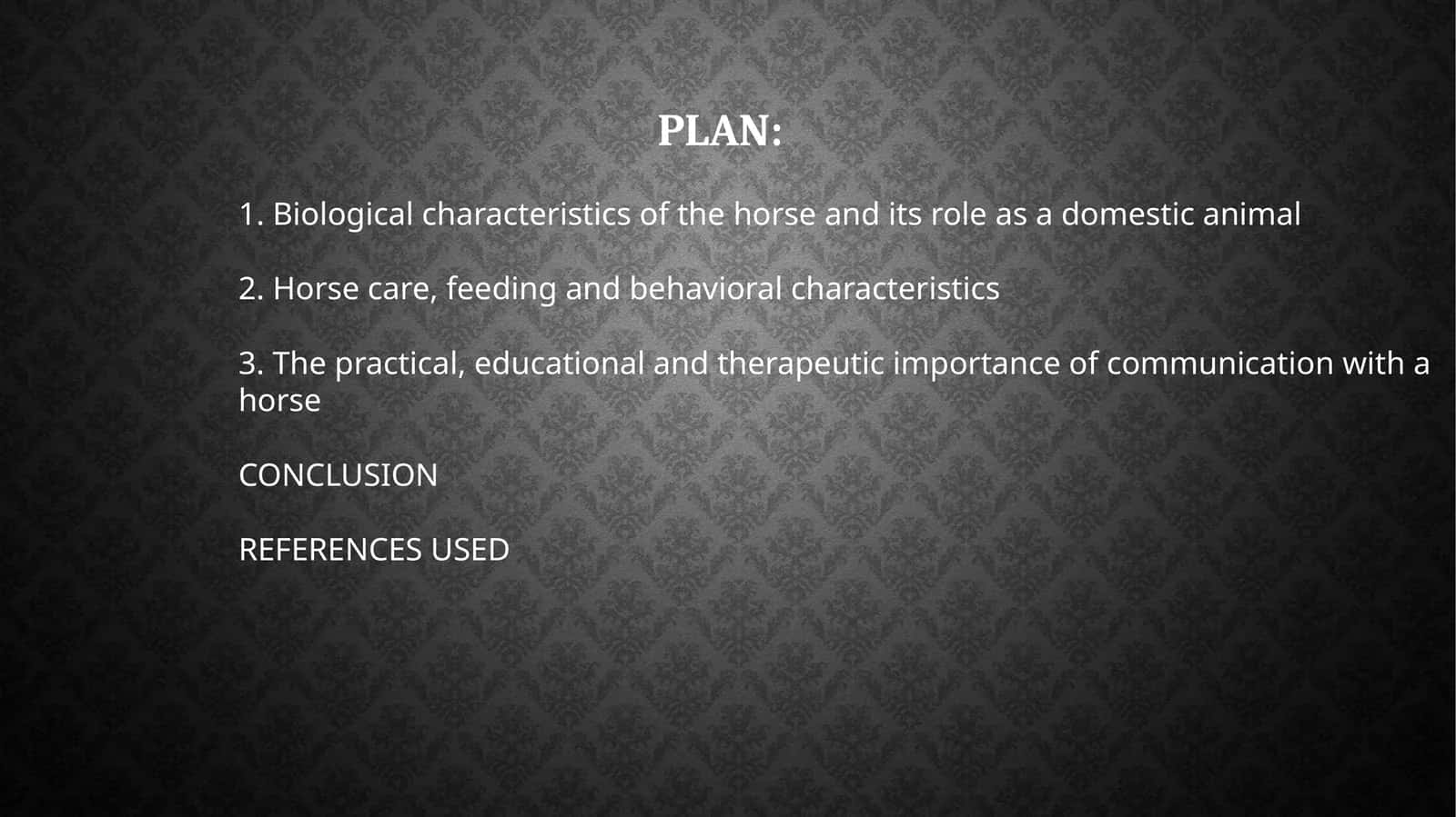 Biological Characteristics of Horses 1