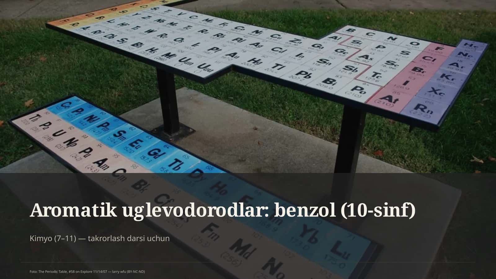 Aromatik uglevodorodlar: benzol (10-sinf) 1