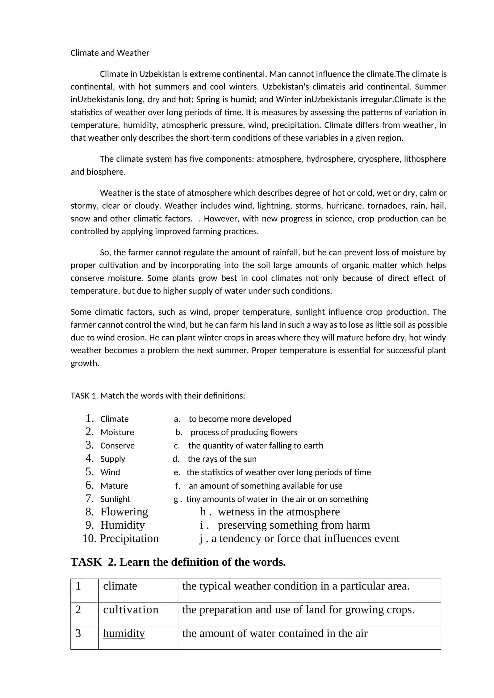 Climate and Weather 1