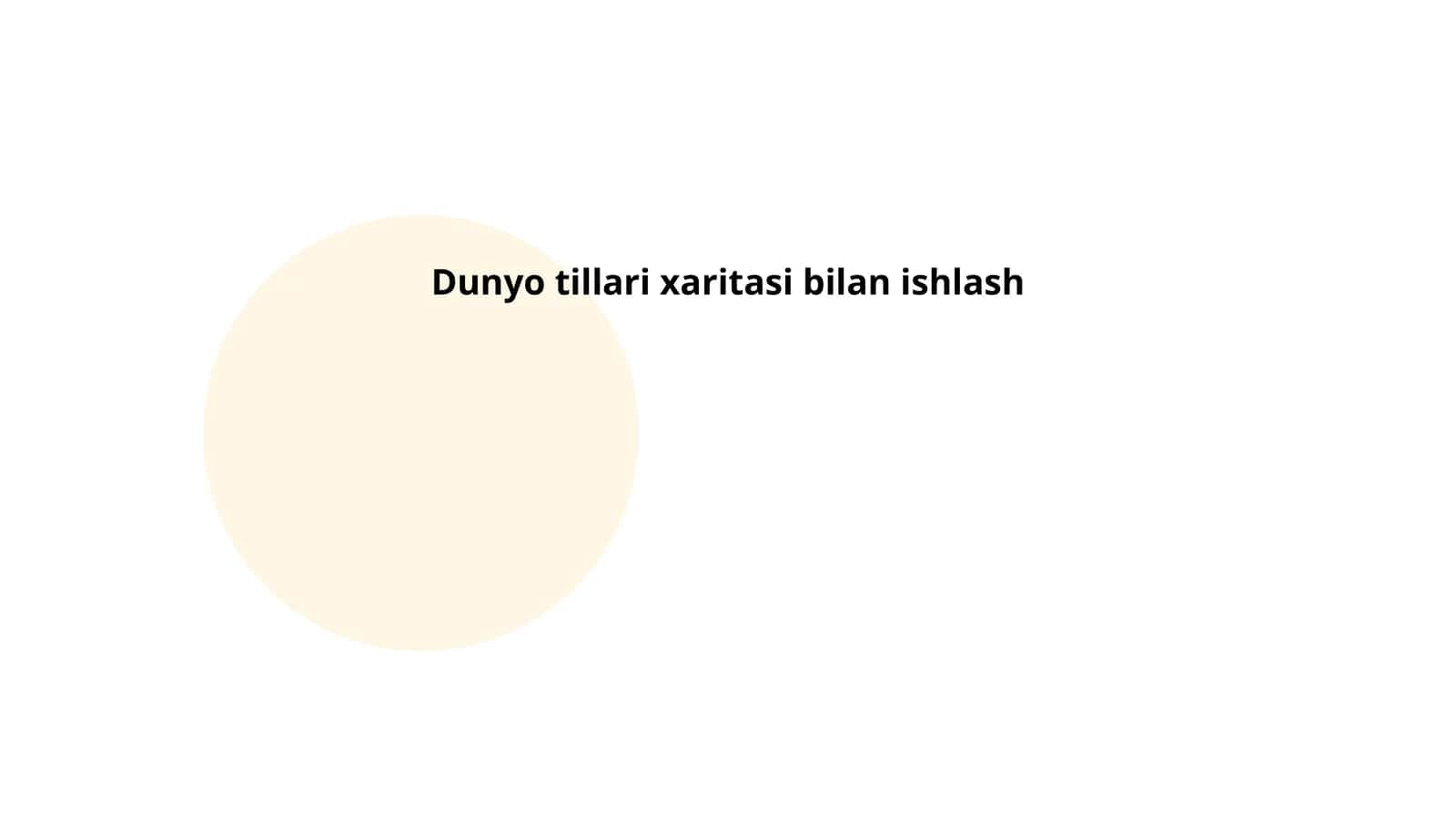 Dunyo tillari xaritasi bilan ishlash 1