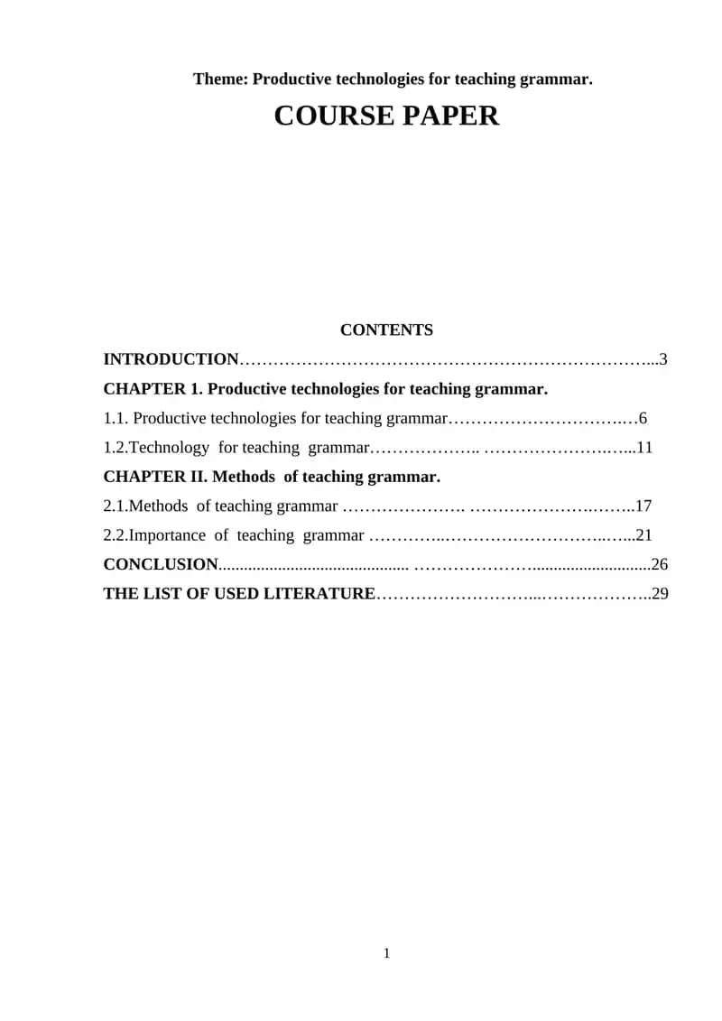 Productive technologies for teaching grammar 1