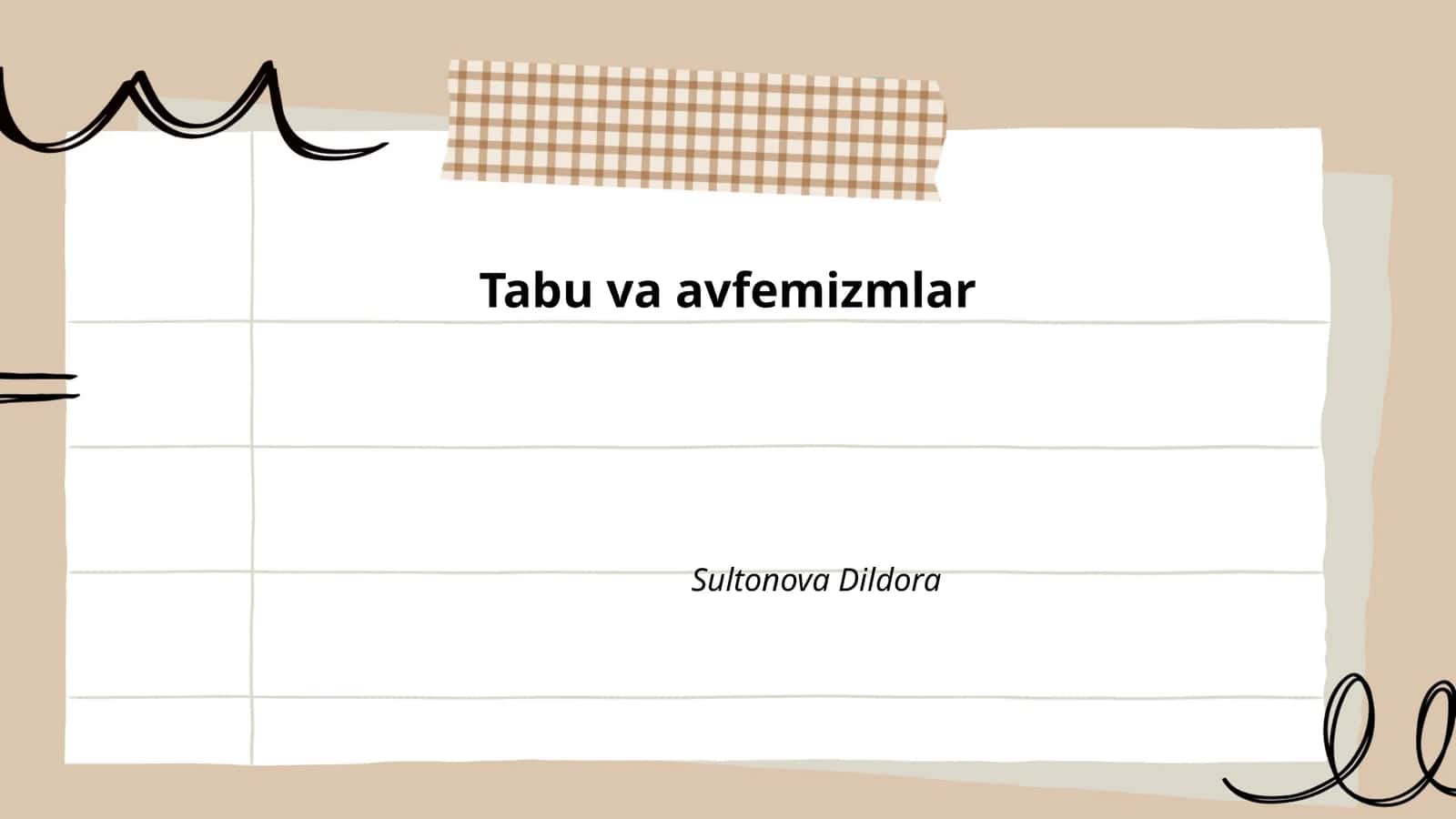 Tabu va avfemizmlar 1