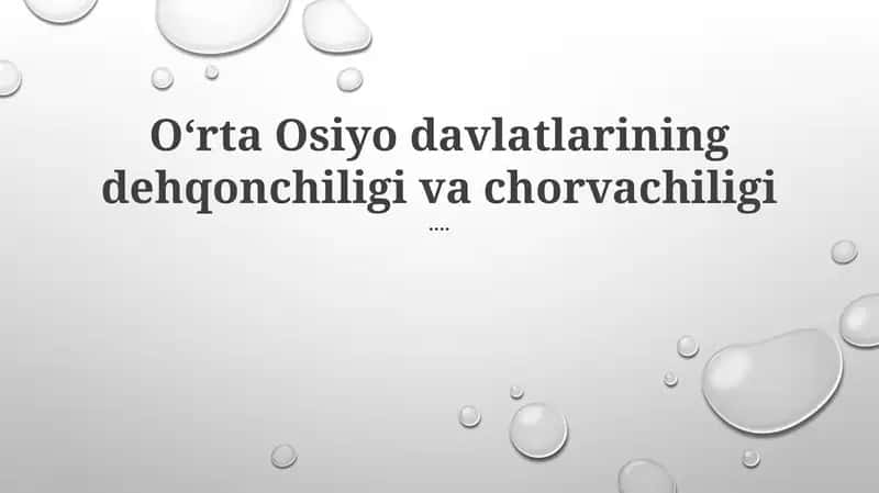 Markaziy Osiyo qishloq xoʻjaligi landshafti va amaliyoti 1