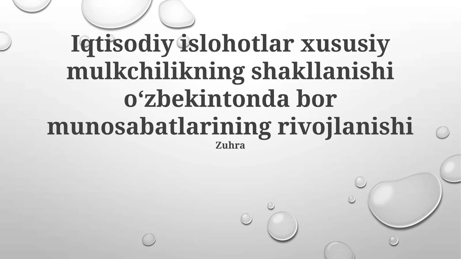 Iqtisodiy islohotlar mohiyati 1