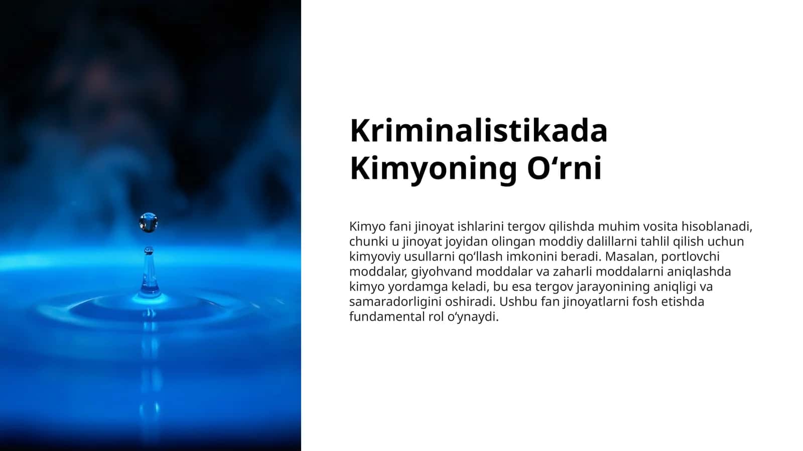 Kriminalistikada Kimyoning Oʻrni 1