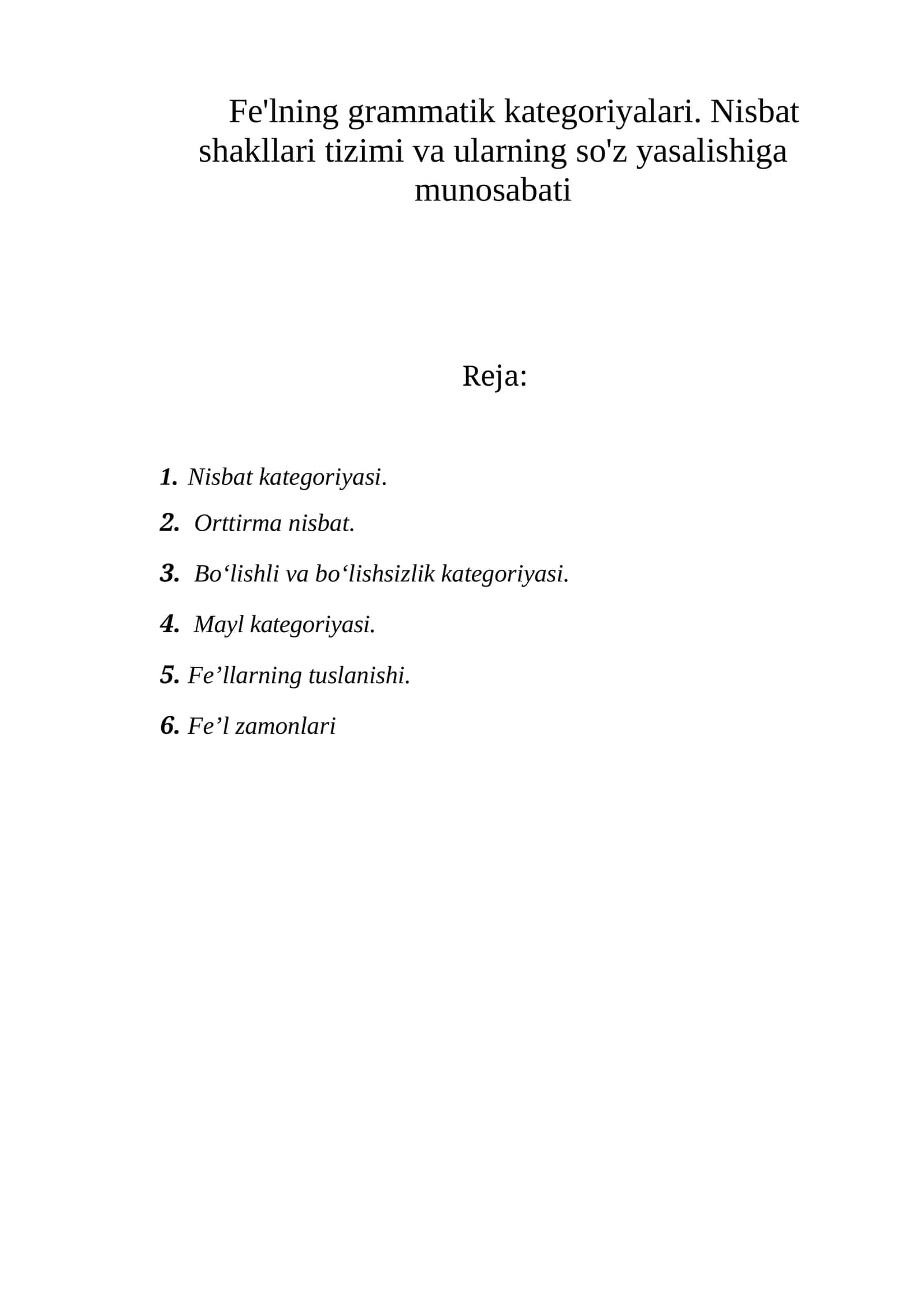 Fe'lning grammatik kategoriyalari 1