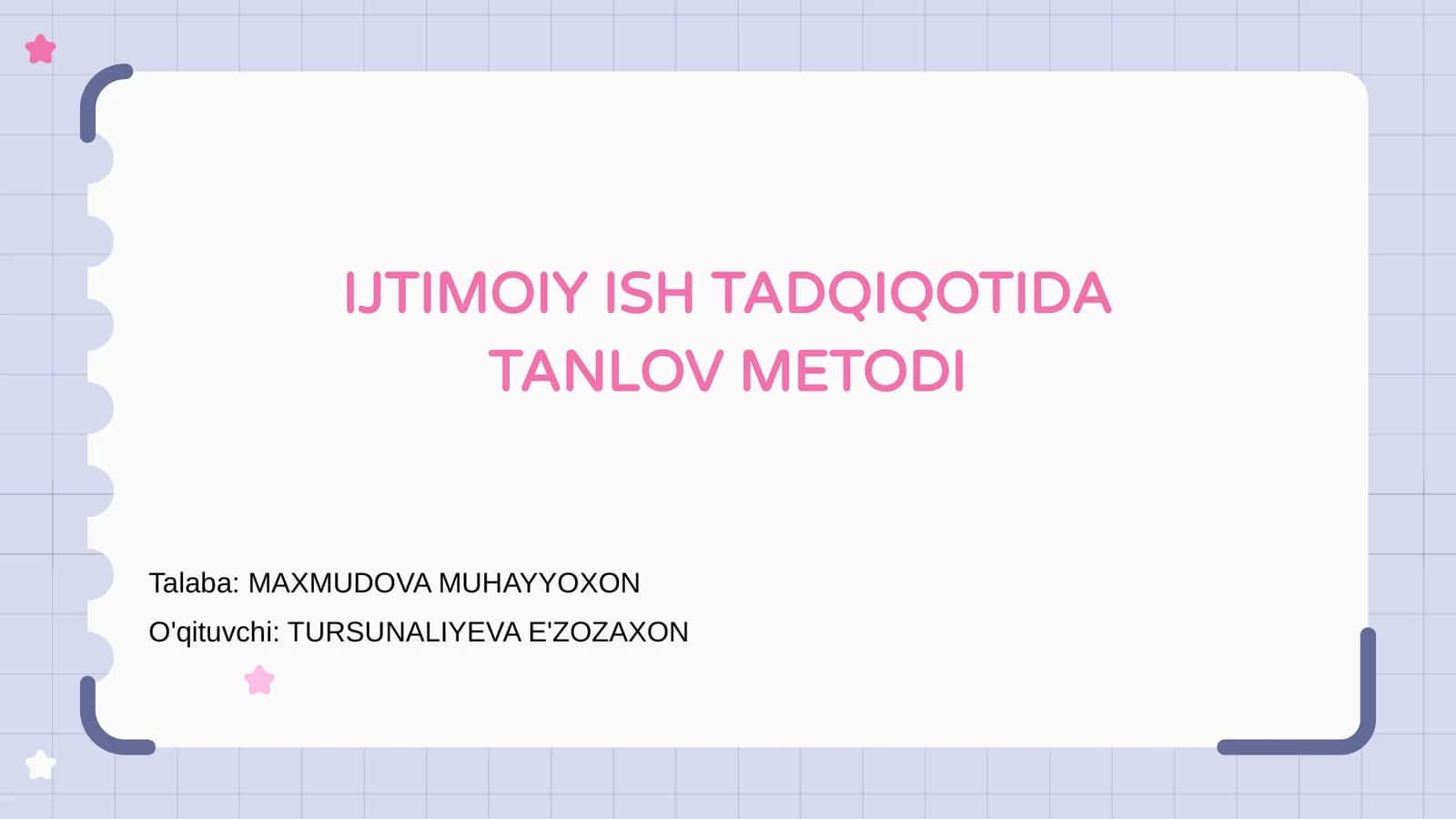 IJTIMOIY ISH TADQIQOTIDA TANLOV METODI 1