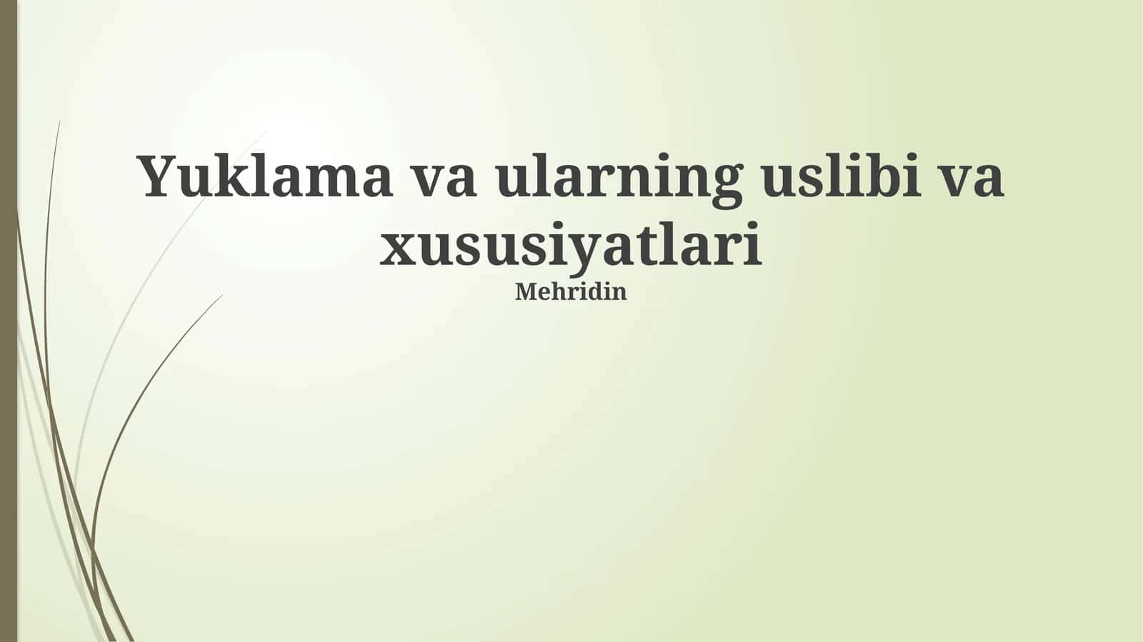 Yuklash turlari 1