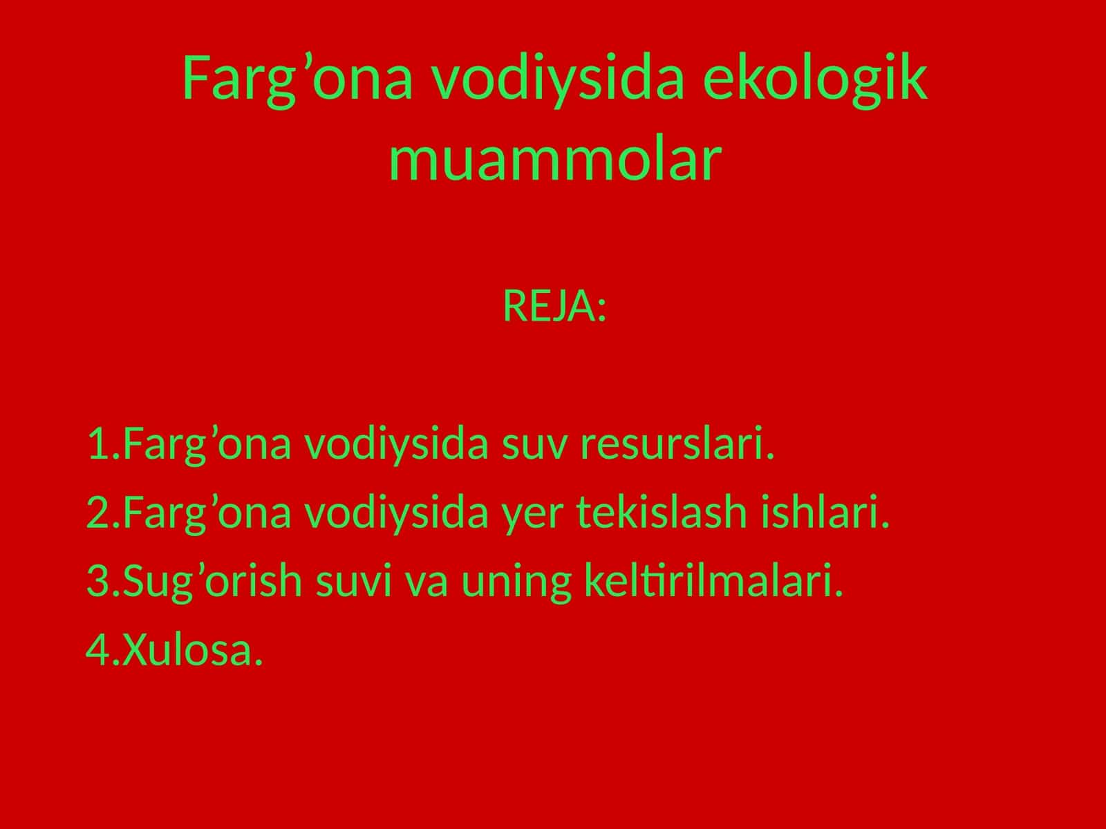 Farg’ona vodiysida ekologik muammolar 1