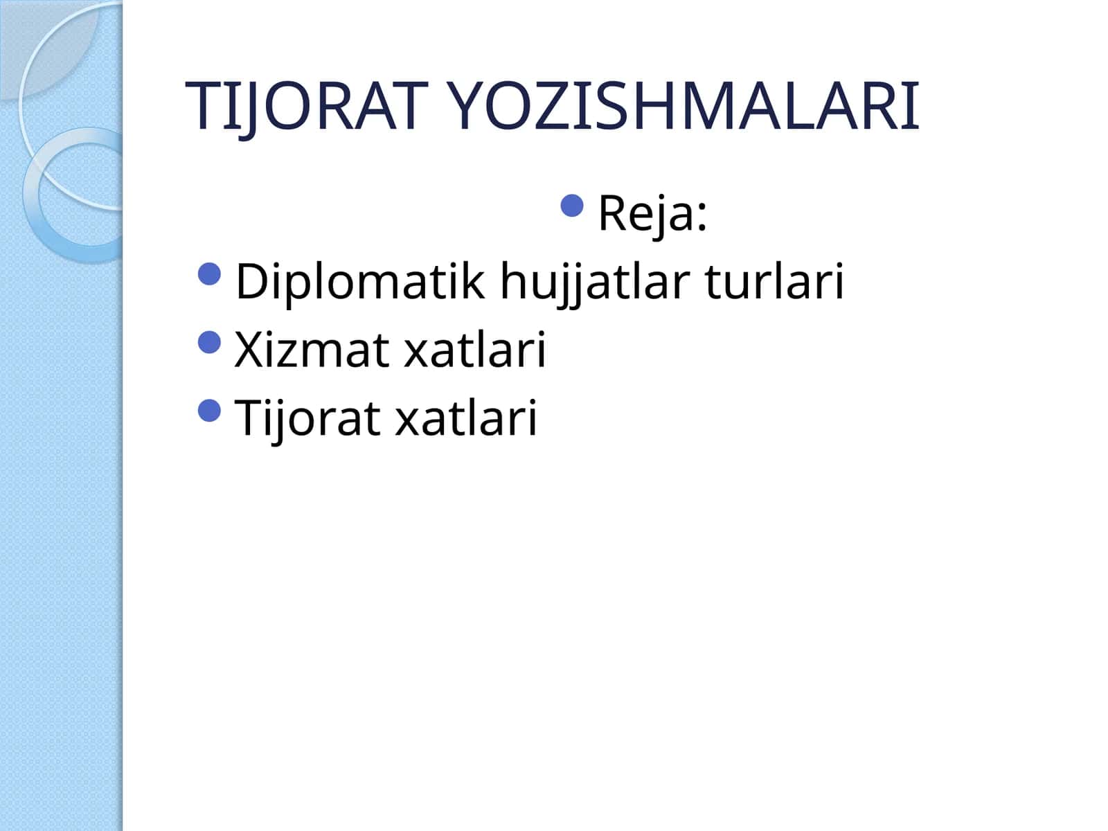 TIJORAT YOZISHMALARI 1
