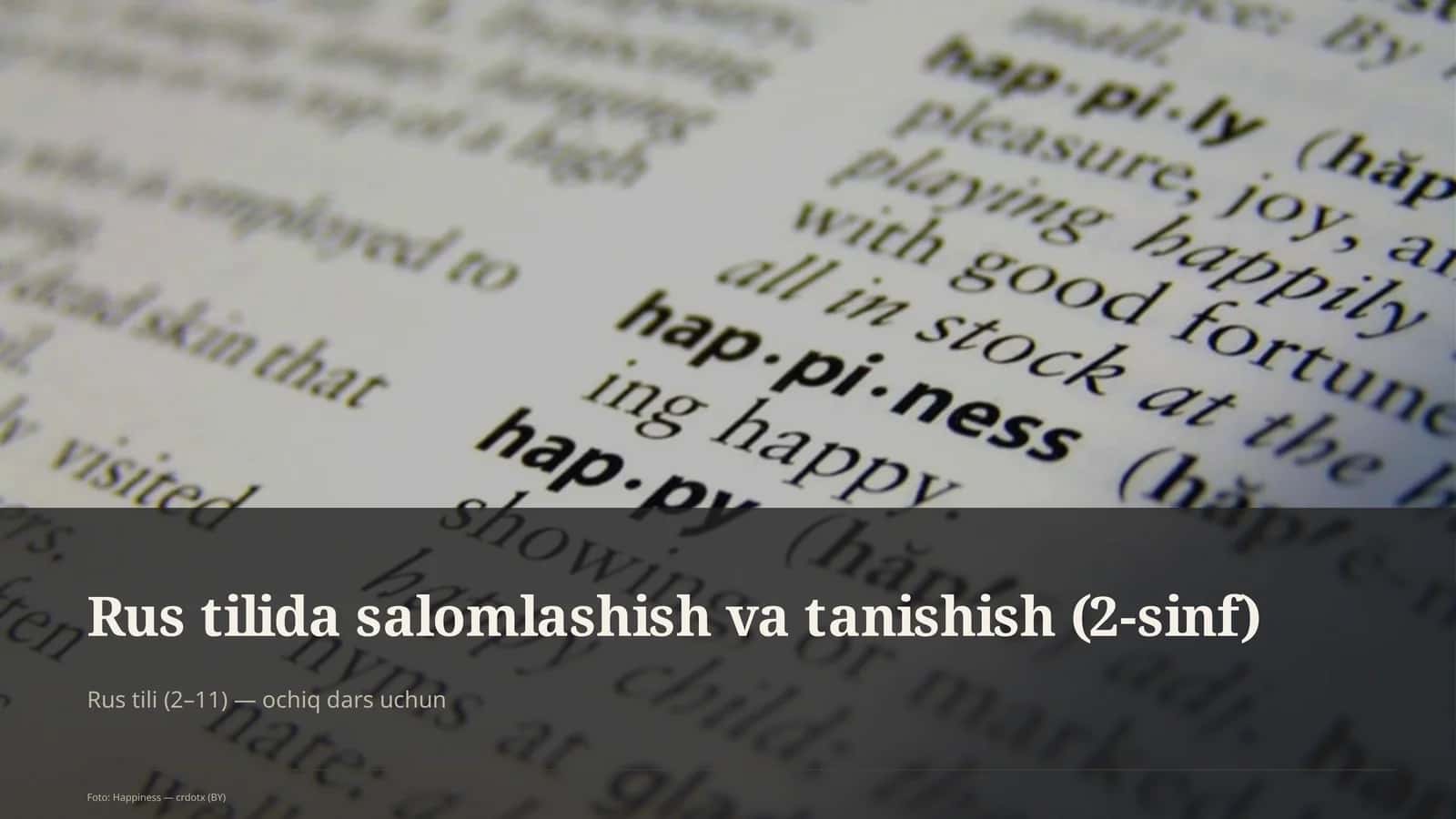 Rus tilida salomlashish va tanishish (2-sinf) 1