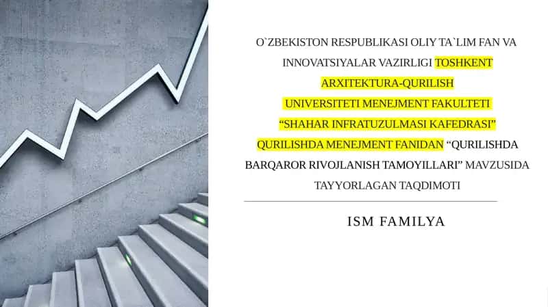 Qurilishda Barqaror Rivojlanish Tamoyillari 1