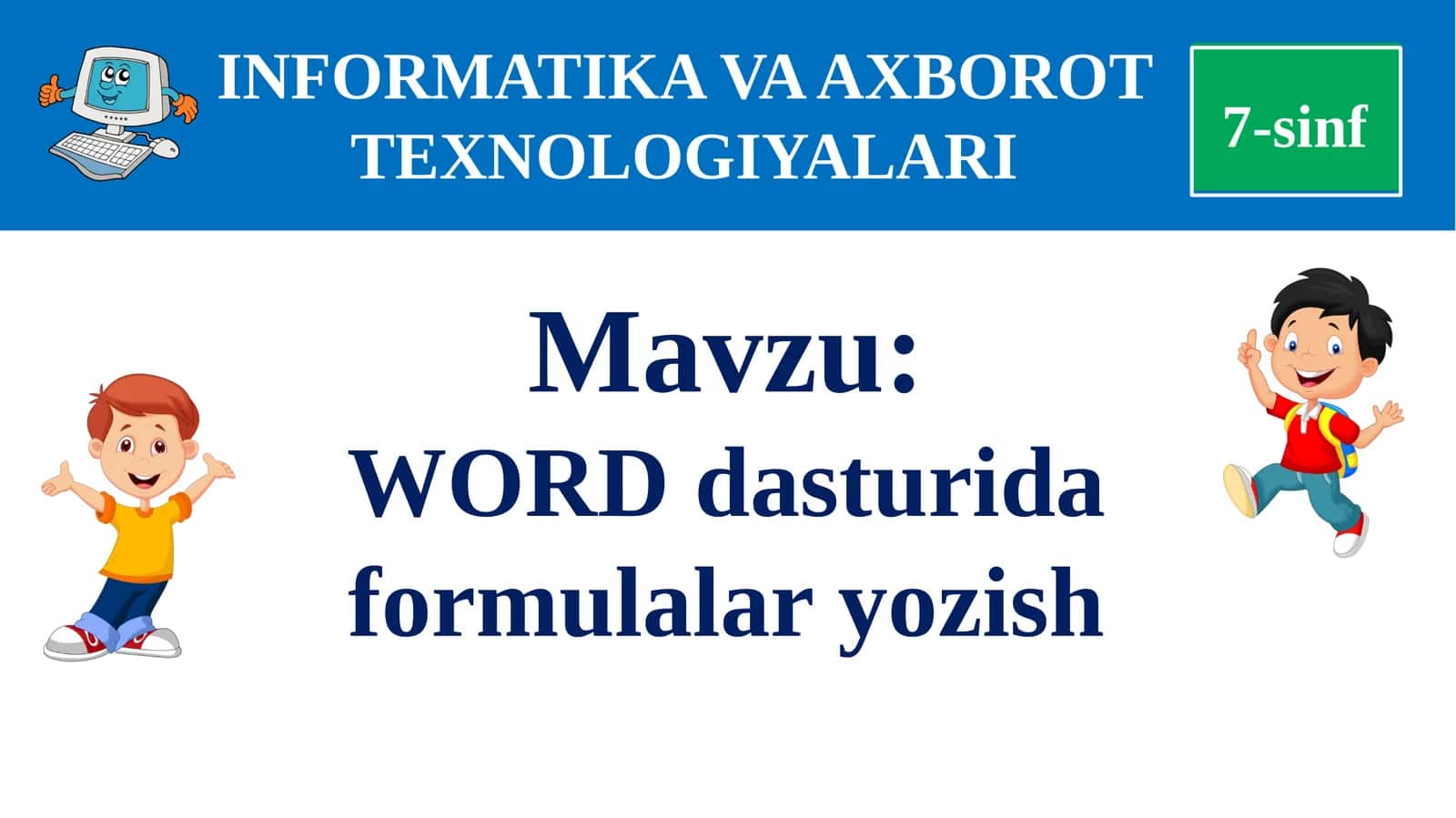 WORD dasturida formulalar yozish 1