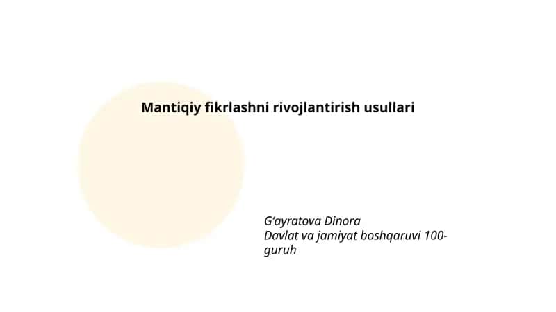 Mantiqiy fikrlashni rivojlantirish usullari 1