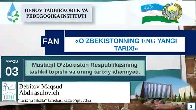 O‘zbekistonning eng yangi tarixi
