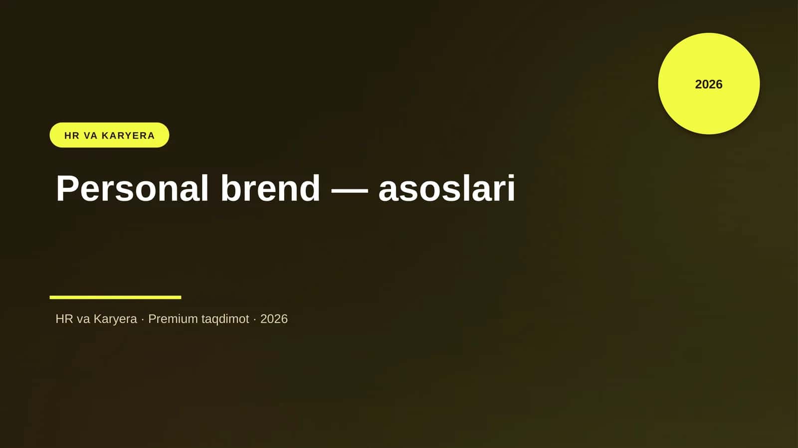 Personal brend — asoslari 1