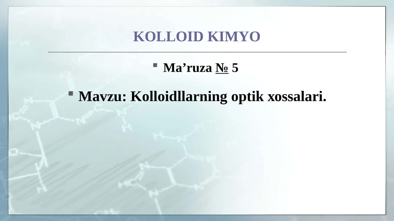 Kolloid Kimyo 1