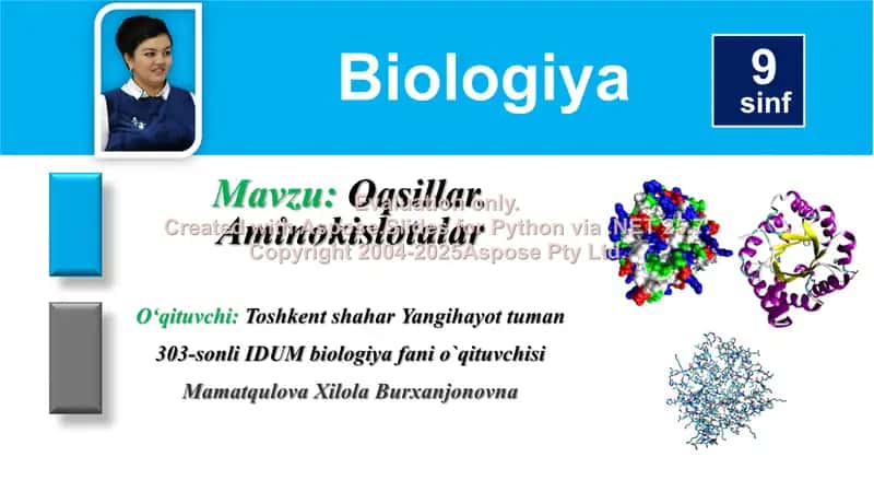 Oqsillar. Aminokislotalar 1