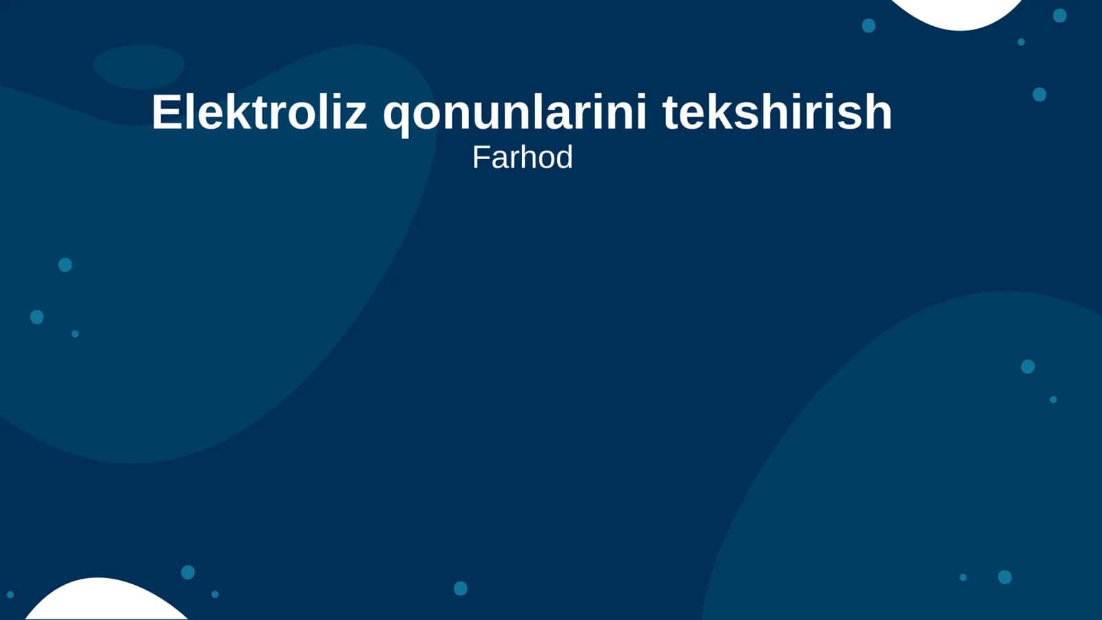 Elektroliz qonunlarini tekshirish 1