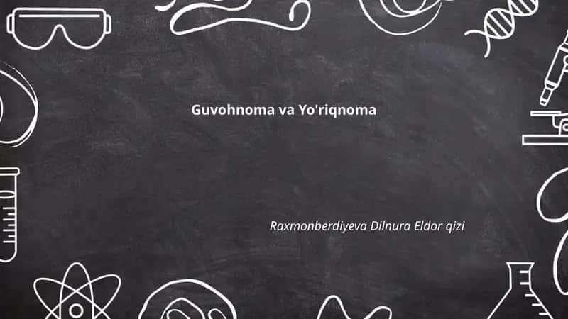Guvohnoma va Yo'riqnoma 1