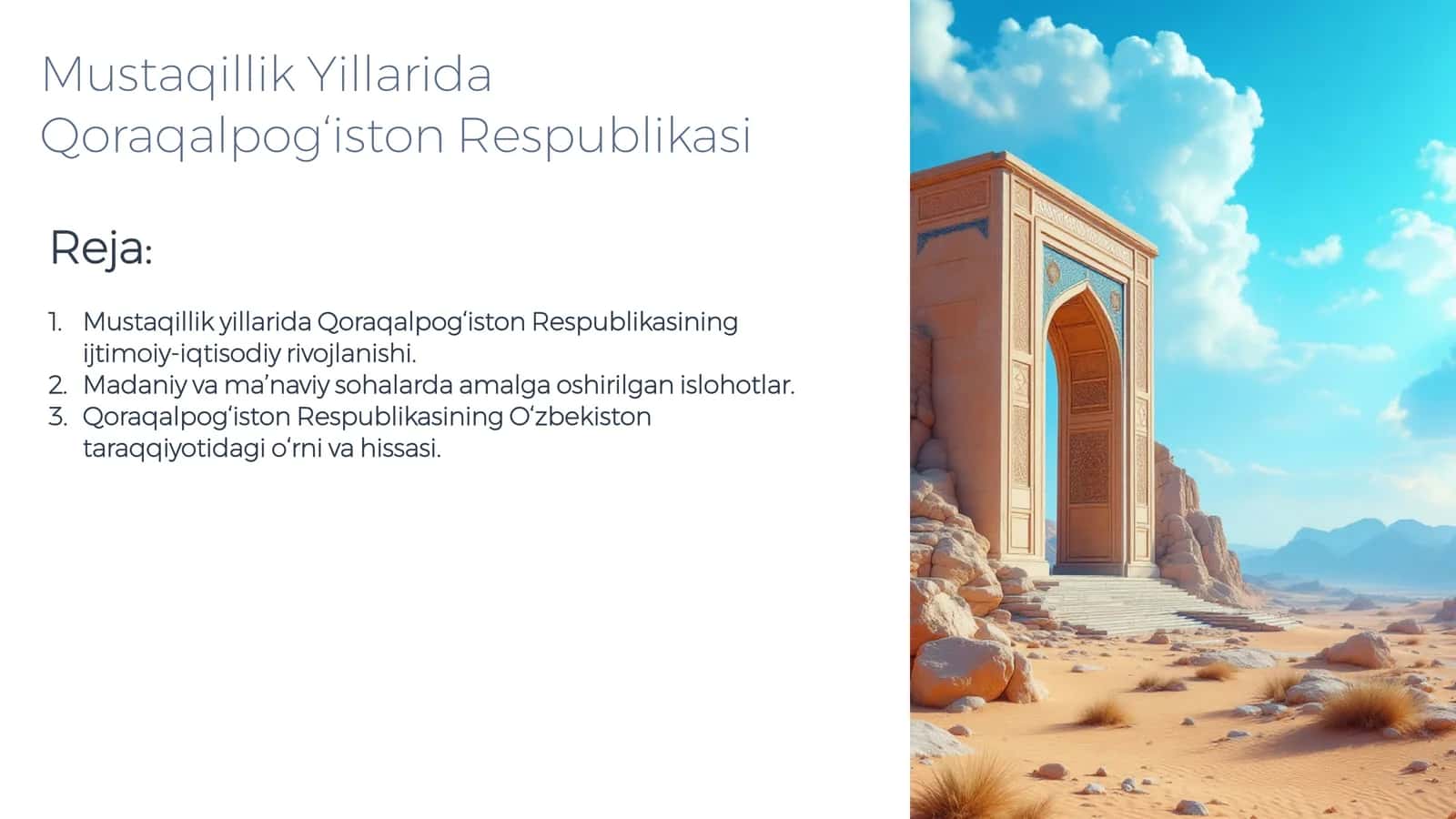 Mustaqillik Yillarida Qoraqalpog‘iston Respublikasi 1