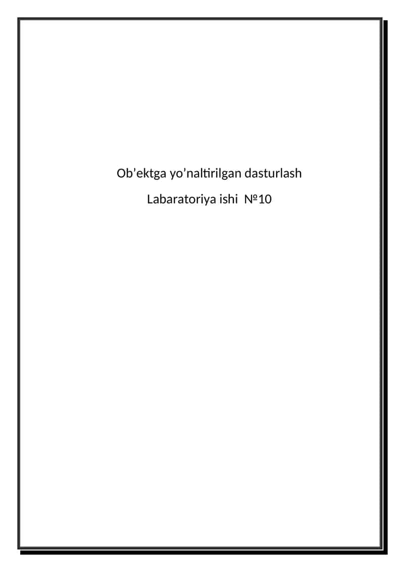 Labaratoriya ishi №10 1