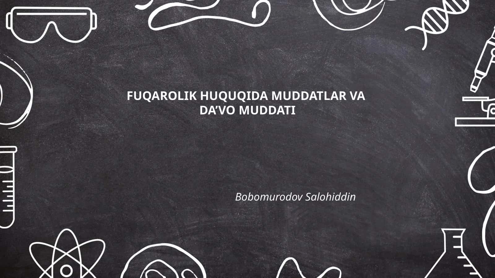 Fuqarolik huquqida muddatlar va da'vo muddati 1