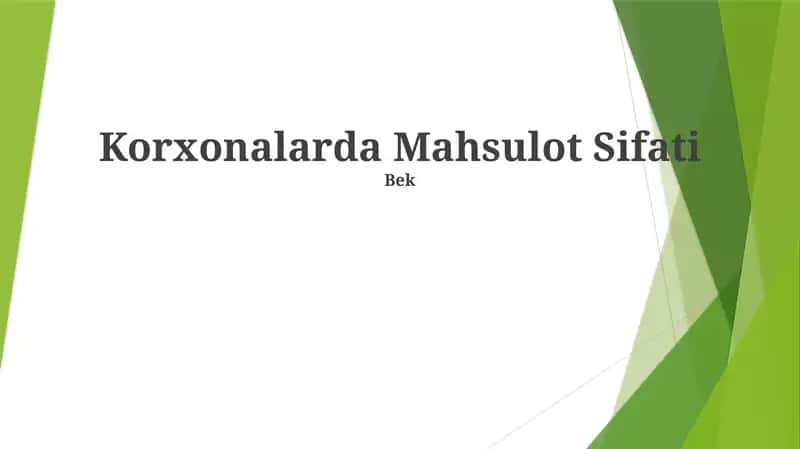 Mahsulot Sifati 1