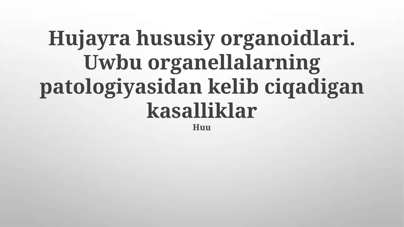 Hujayra hususiy organoidlari 1