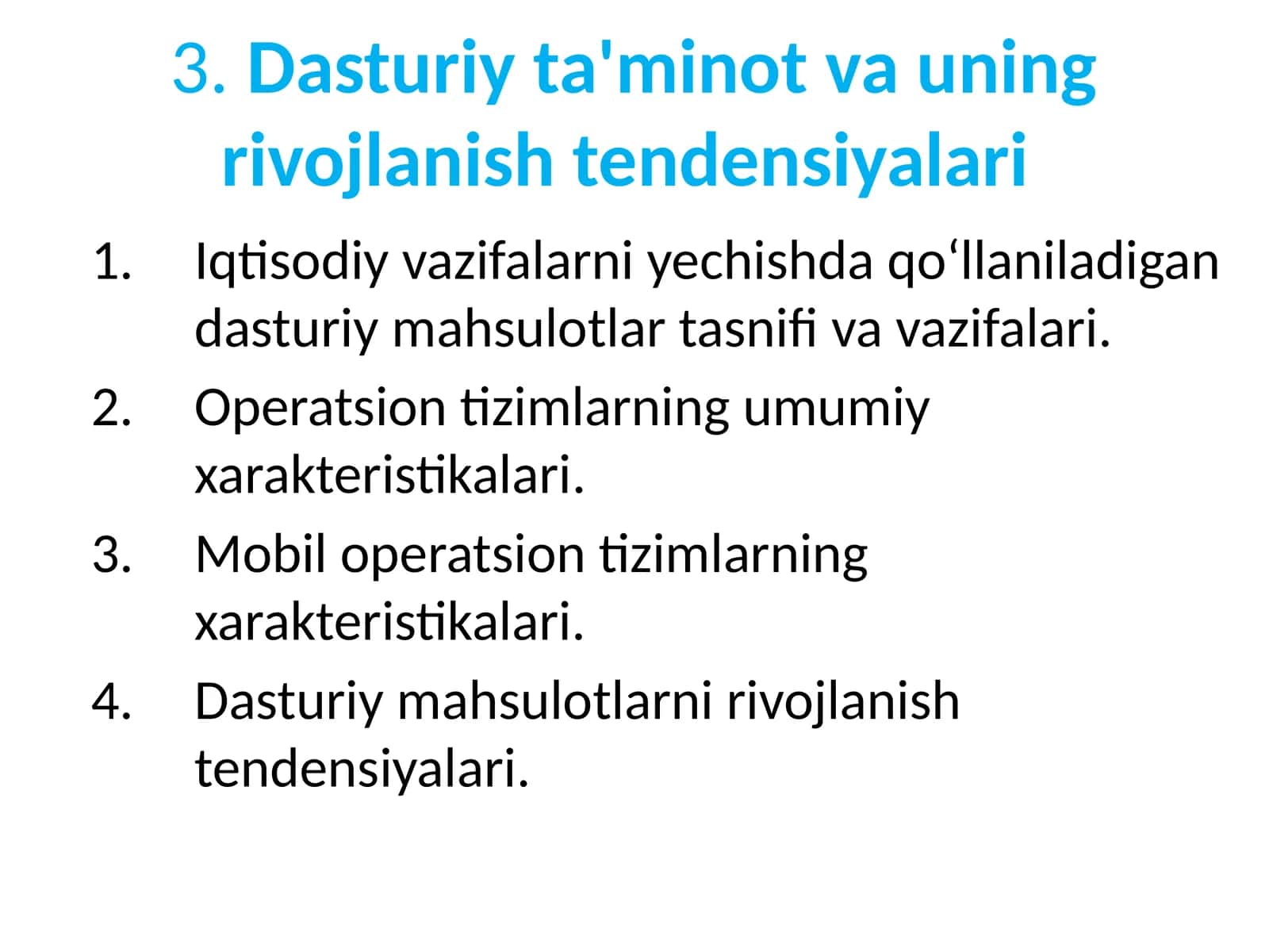 Dasturiy ta'minot va uning rivojlanish tendensiyalari 1