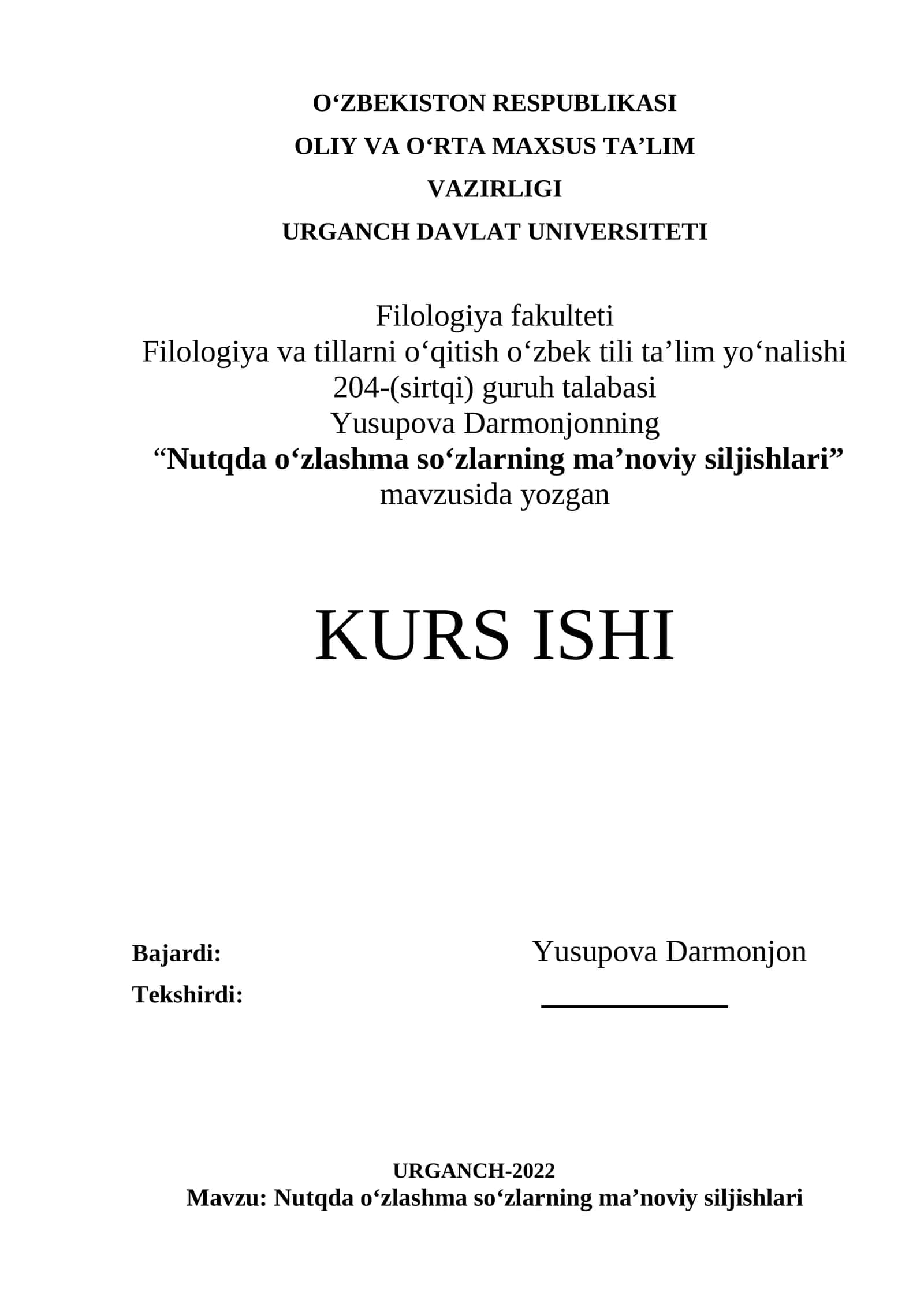 Nutqda o‘zlashma so‘zlarning ma’noviy siljishlari 1