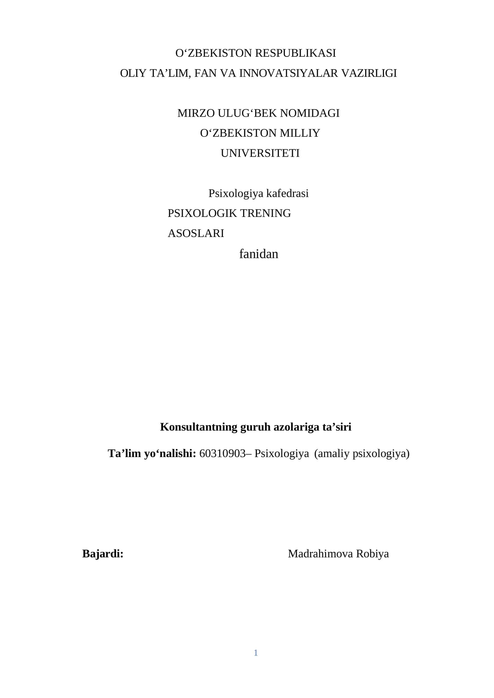 PSIXOLOGIK TRENING ASOSLARI 1