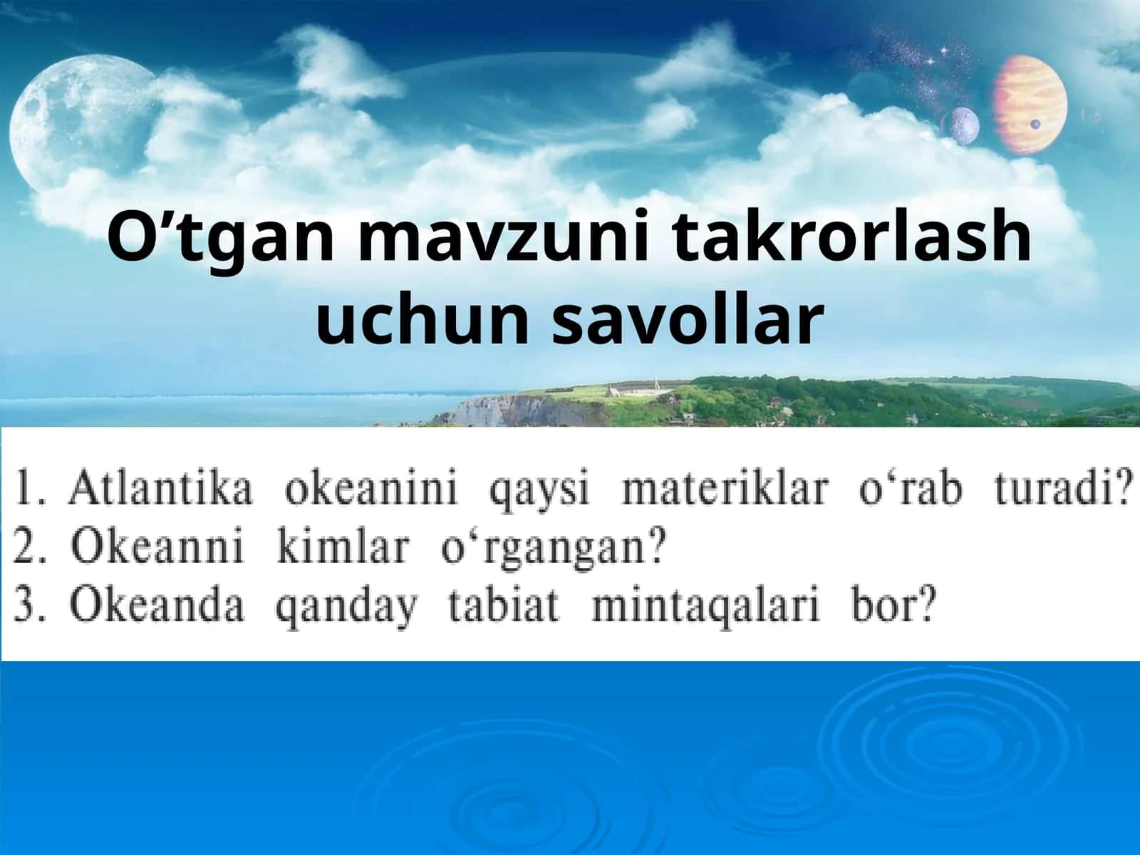 7-sinf Geografiya fanidan Hind okeani mavzusida dars taqdimoti 1