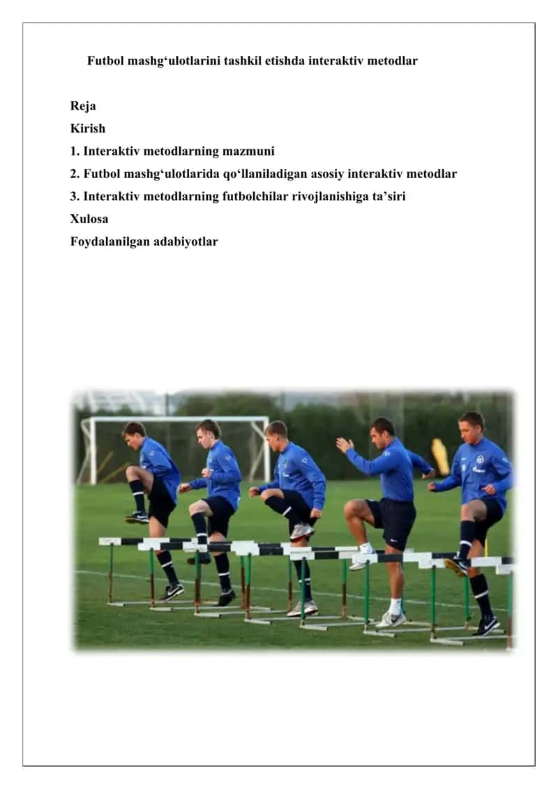 Interaktiv metodlar bilan futbol mashg‘ulotlari 1