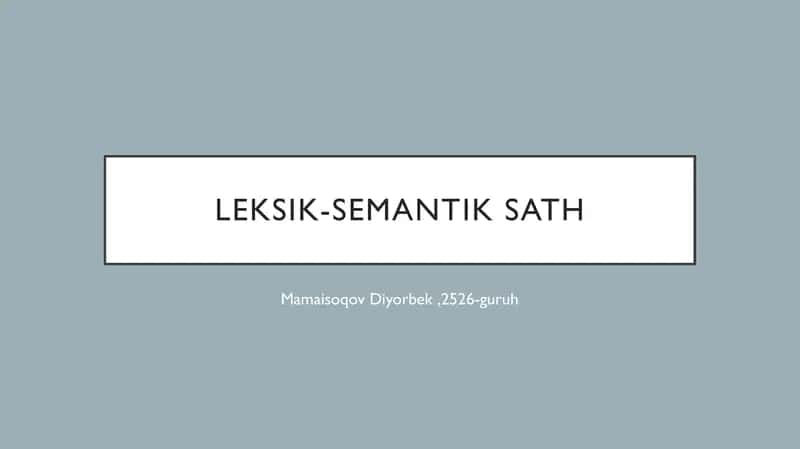 Tilshunoslik maruzasi 1