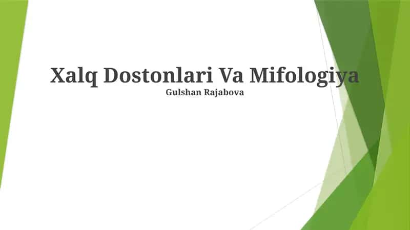 Xalq Dostonlari Va Mifologiya 1