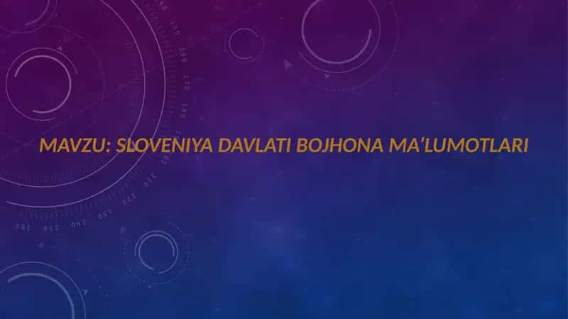 Sloveniya davlati bojhona ma’lumotlari 1