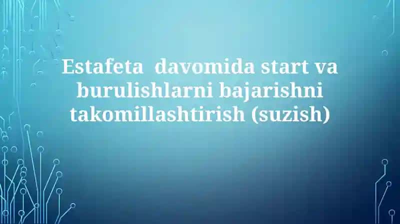 Estafetada suzish qoidalariga rioya qilish