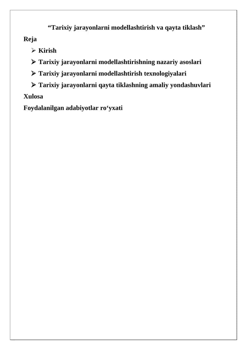 Tarixiy jarayonlarni modellashtirish va qayta tiklash 1