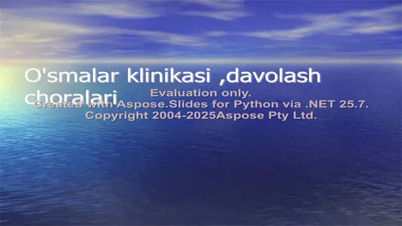 O'smalar klinikasi, davolash choralari 1