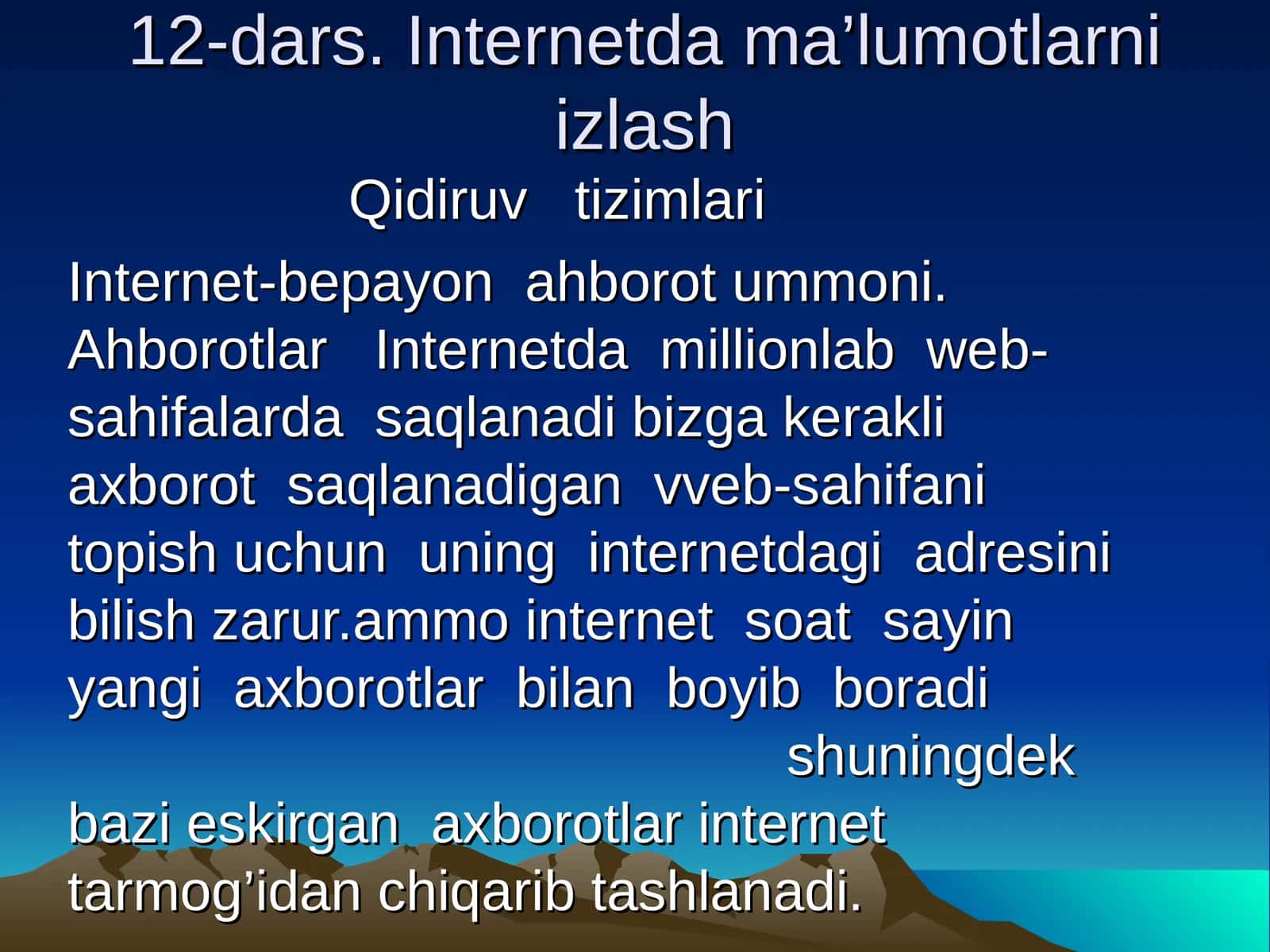 Internetda ma’lumotlarni izlash 1