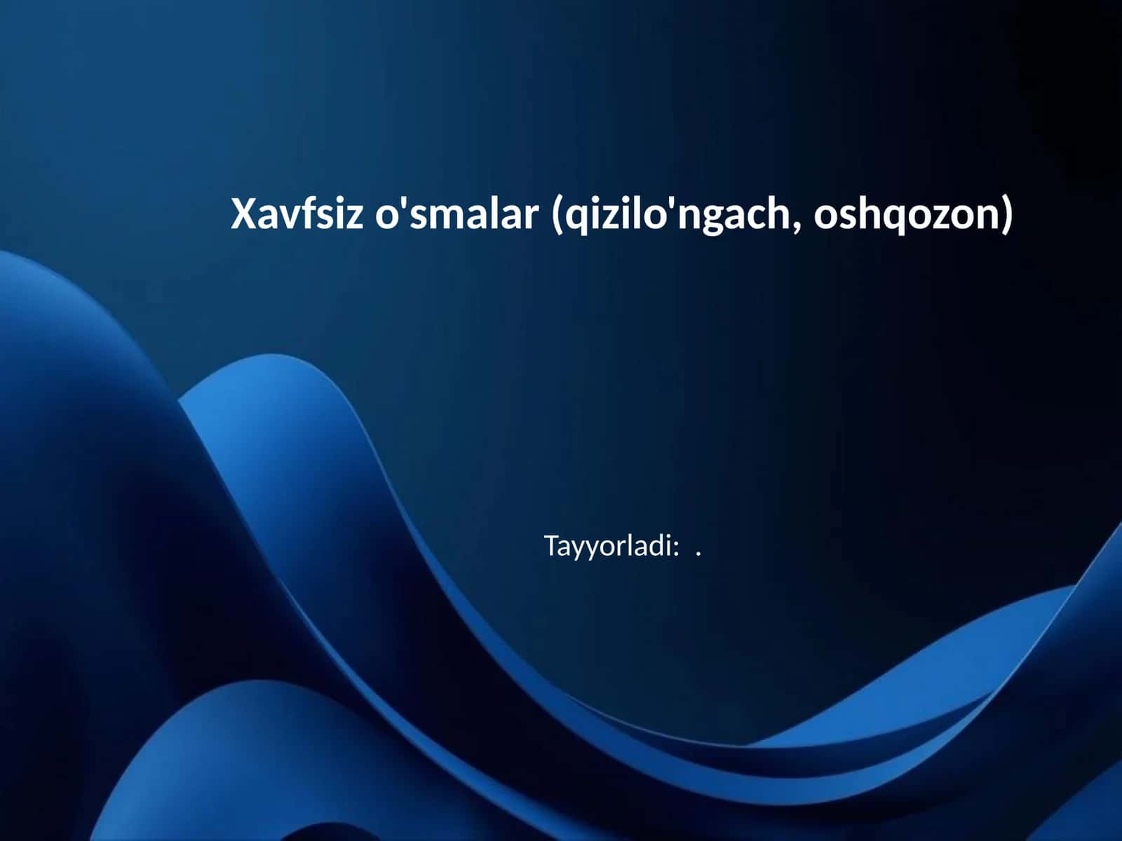 Xavfsiz o'smalar (qizilo'ngach, oshqozon) 1