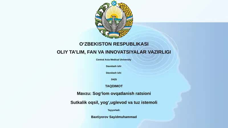 Sogʻlom ovqatlanish ratsioni 1