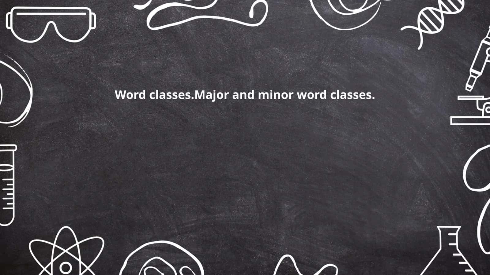 Word classes.Major and minor word classes 1