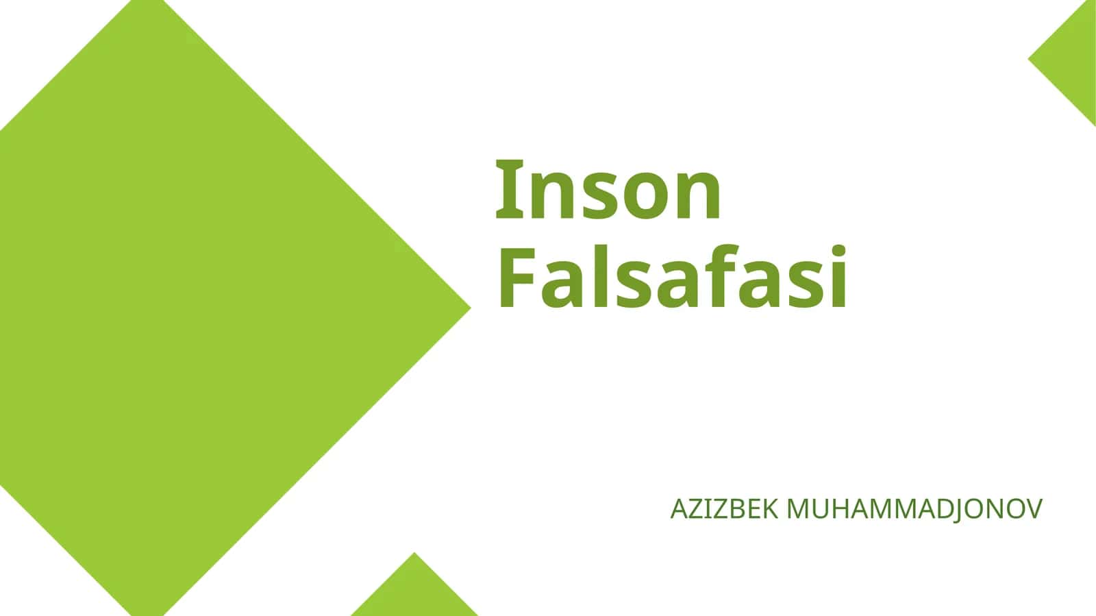 Inson Falsafasi 1
