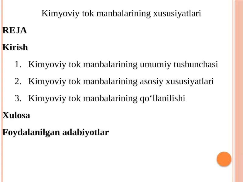 Kimyoviy tokmanbalarining xususiyatlari 1